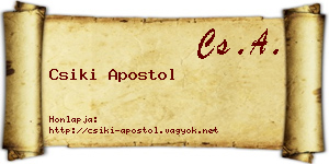 Csiki Apostol névjegykártya